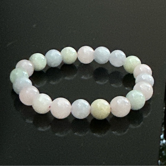 10mm Natural Morganite Beaded Bracelet with a stretchable wire - Picture 4 of 17